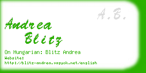 andrea blitz business card